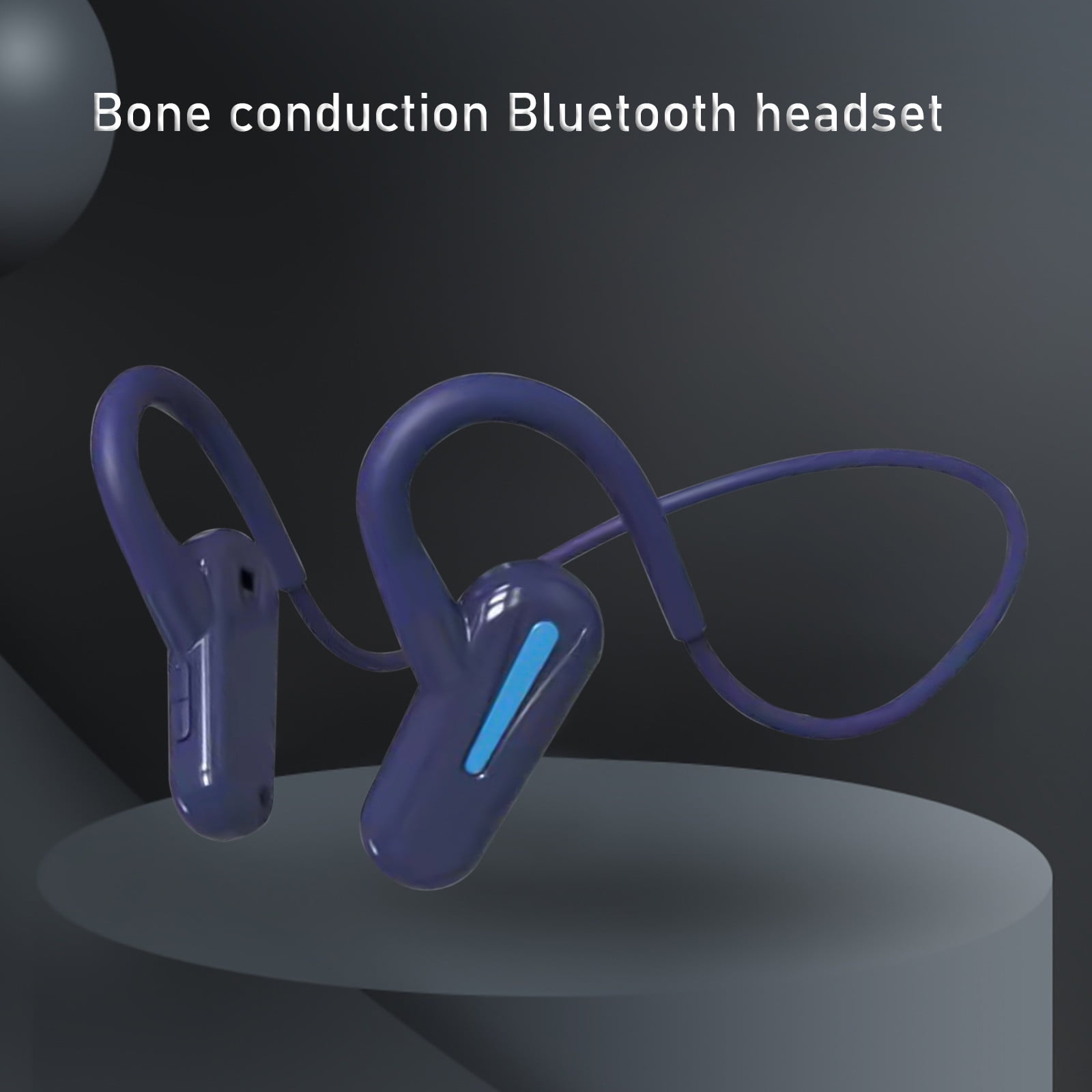 Open Ear Headphones, Bluetooth 5.3 Air Conduction Headphones with Mic Wireless Premium Stereo Sound Earbuds with 40H Playtime & Digital Display, IPX6 Earbuds for Running Fitness(Blue)