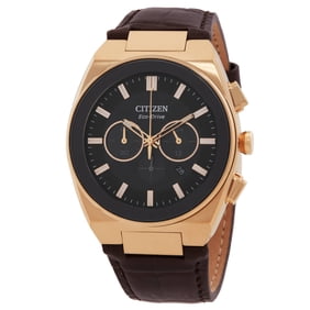 Citizen Axiom SC Chronograph Black Dial Leather Strap Men's Watch CA4583-01E