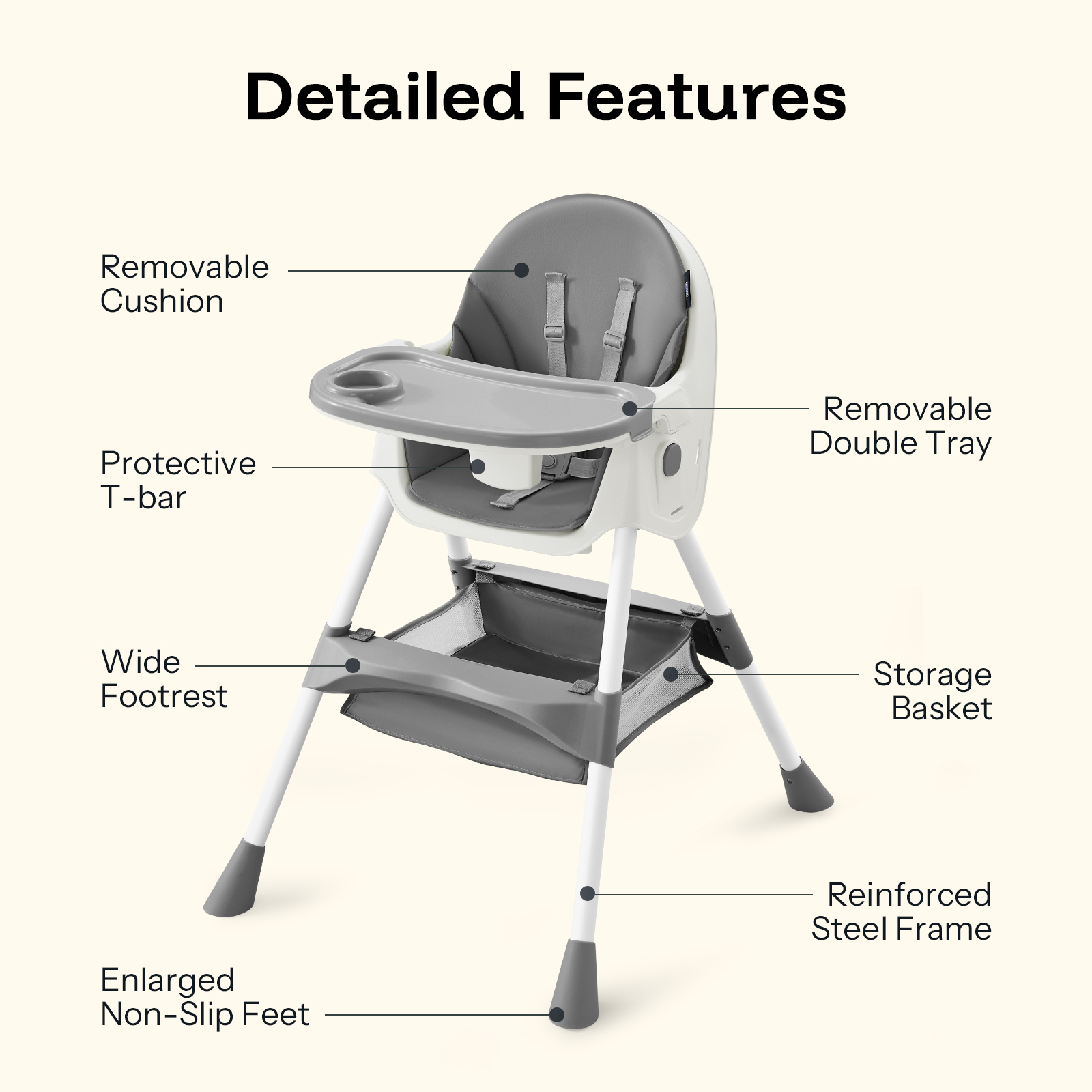 HARPPA 4-in-1 Convertible High Chair Gray photo 7