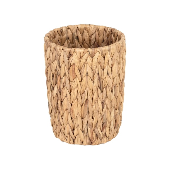 StorageWorks Wicker Waste Basket, Small Trash Can with Handwoven Water Hyacinth, Rattan Bin for Bedroom, Bathroom, 1 Pack