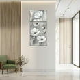 thumbnail image 4 of JANS.NO1 3 Pieces Poppy Wall Art Gray and White Floral Canvas Prints White Poppy Flower Picture Rustic Vintage Painting for Hallway Office Bathroom Decor (Black, (16.00" x 24.00" x 3PCS)), 4 of 7