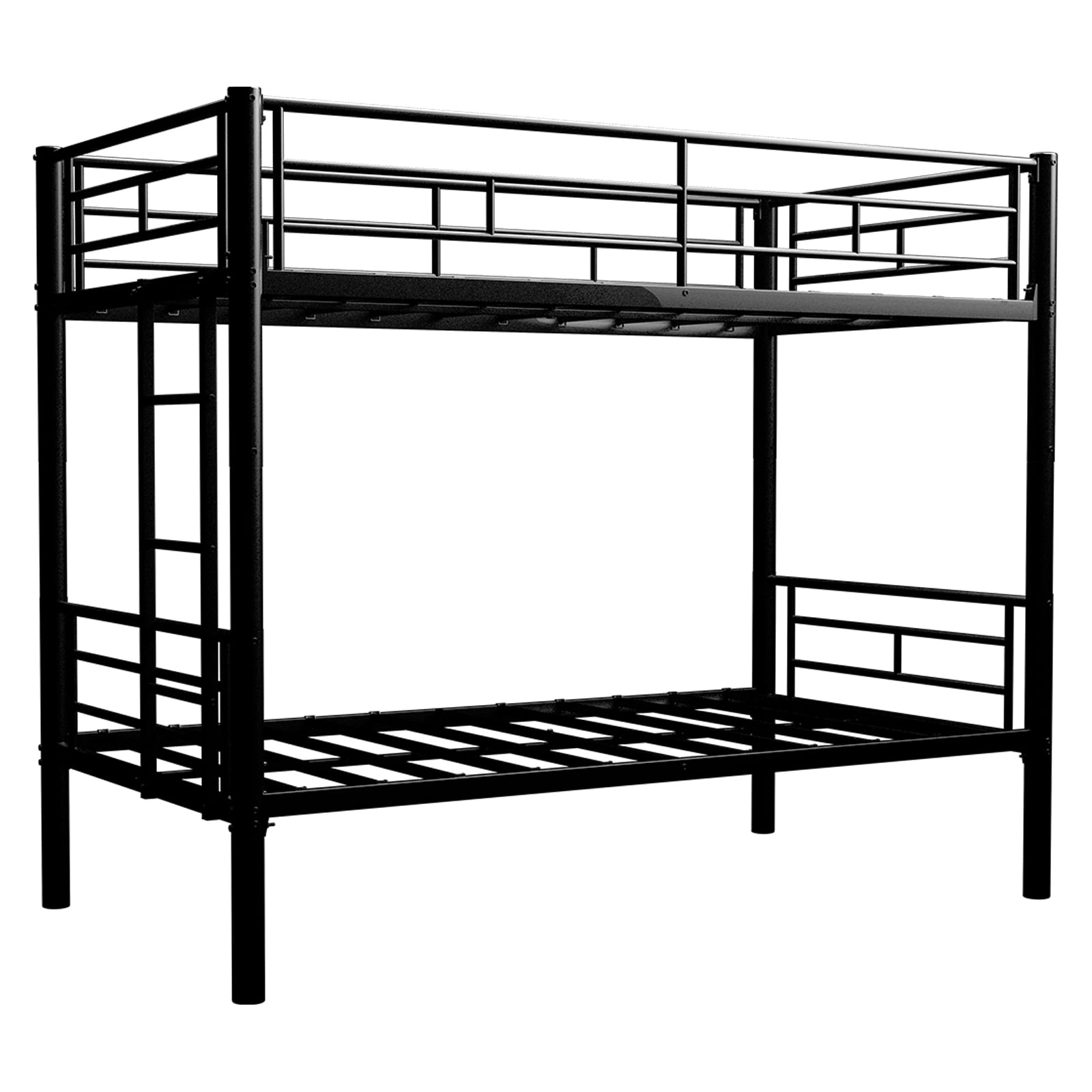 Alvantor Metal Bunk Bed Twin over Twin for Kids, Convertible 2 Beds, Heavy Duty Bed Frame with Under-Bed Storage for Bedroom Black