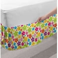 thumbnail image 2 of Colorful Bed Skirt, Sixties Inspired Colorful Flowers Hippie Motifs Flourishing Nature Illustration, Elastic Bedskirt Dust Ruffle Wrap Around for Bedding Decor, 4 Sizes, Multicolor, by Ambesonne, 2 of 2