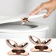 thumbnail image 2 of Elevador de asiento con manija de tapa de inodoro | Diseño higiénico de hoja de ABS manos libres | Ajuste universal de fácil instalación | Accesorio de baño para inodoros estándar | Paquete de 2, 2 of 6