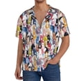 thumbnail image 3 of Fotbe Colourful Horses print Short Sleeve Button Down Shirts for Men Casual Summer Beach Wrinkle Free Shirt-Large, 3 of 7