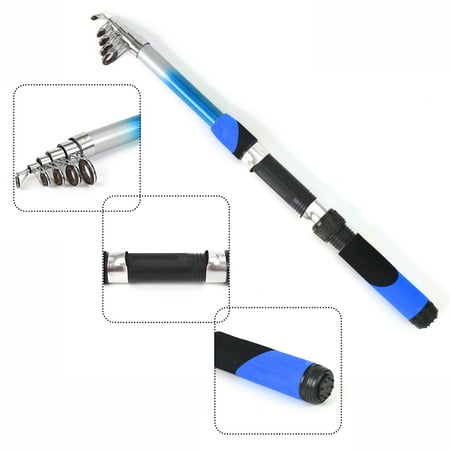Fishing Rod Reel Combo Full Kit with 2PCS 2.1m Telescopic Rods Spinning Reels Lures Hooks Accessories Bag