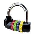 thumbnail image 2 of lionlar Portable 4 Digit Combination Padlock for School Gym Locker Toolbox Cabinet Black Option 4-Black, 2 of 7