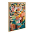 thumbnail image 2 of Kate and Laurel Sylvie Sunset Fiesta Framed Canvas Wall Art by Leah Nadeau, 23x33 Natural, Decorative Abstract Art Print for Wall, 2 of 8