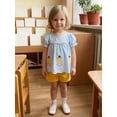 thumbnail image 4 of Caoirhny Kids Little Girls Back to School Outfit 2 T 3T 4T5T 6T 7T 8T Short Sleeve Crew Neck Pencil Plaid T-shirt with Shorts Summer Clothes Set, 4 of 9