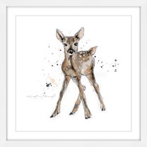 Marmont Hill "Bebe Cerf Brun" By Marie-Eve Pharand Framed Painting Art Print, 24.0" x 1.5"