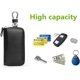 thumbnail image 2 of Bolsa portallaves de cuero genuino con 2 ranuras para tarjetas, 6 ganchos y 1 tarjeta de acceso, funda para llaves, cartera para llaves de coche para hombres y mujeres JM, 2 of 5
