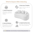 thumbnail image 6 of FFZ Curved Loveseat Sofa with Chenille Fabric, 3 Pillows and Full Compression Sponge, 65"L, White, 6 of 14