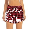 thumbnail image 6 of Rocae Christmas Buffalo Plaid for Women's Athletic Shorts Quick Dry Workout Hiking Shorts With Pockets for Running, Yoga, Gym, Sports Large, 6 of 9