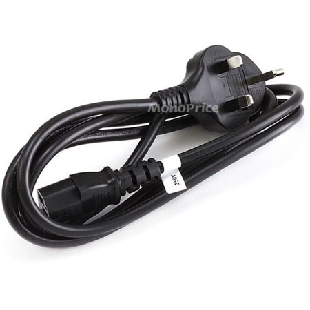 UPC: 0844660076919 | Monoprice Power Cord – 6 Feet – Black | BS 1363 (UK) to IEC 60320 C13  18AWG  5A/1250W  250V  3-Prong  Fused