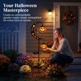 thumbnail image 4 of Solar Skeleton & Pumpkin Moon Garden Stake Light, Halloween Outdoor Waterproof LED Yard Decoration with Crescent Moon, Hanging Jack-o'-Lantern Lantern for Garden, Patio, Walkway, Porch (Skeleton), 4 of 6
