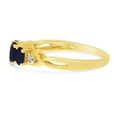 thumbnail image 4 of 10k Yellow Gold Oval Sapphire And Diamond Three Stone Ring, 4 of 6