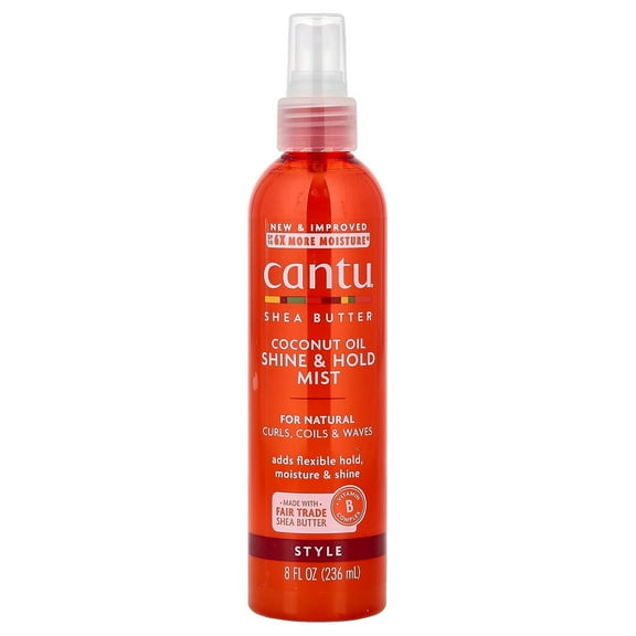 Cantu Shea Butter For Natural Hair Coconut Oil Shine And Hold Mist, 8 Oz, 2 Pack