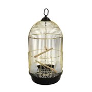 YML Round Brass Tall Bird Cage, Large
