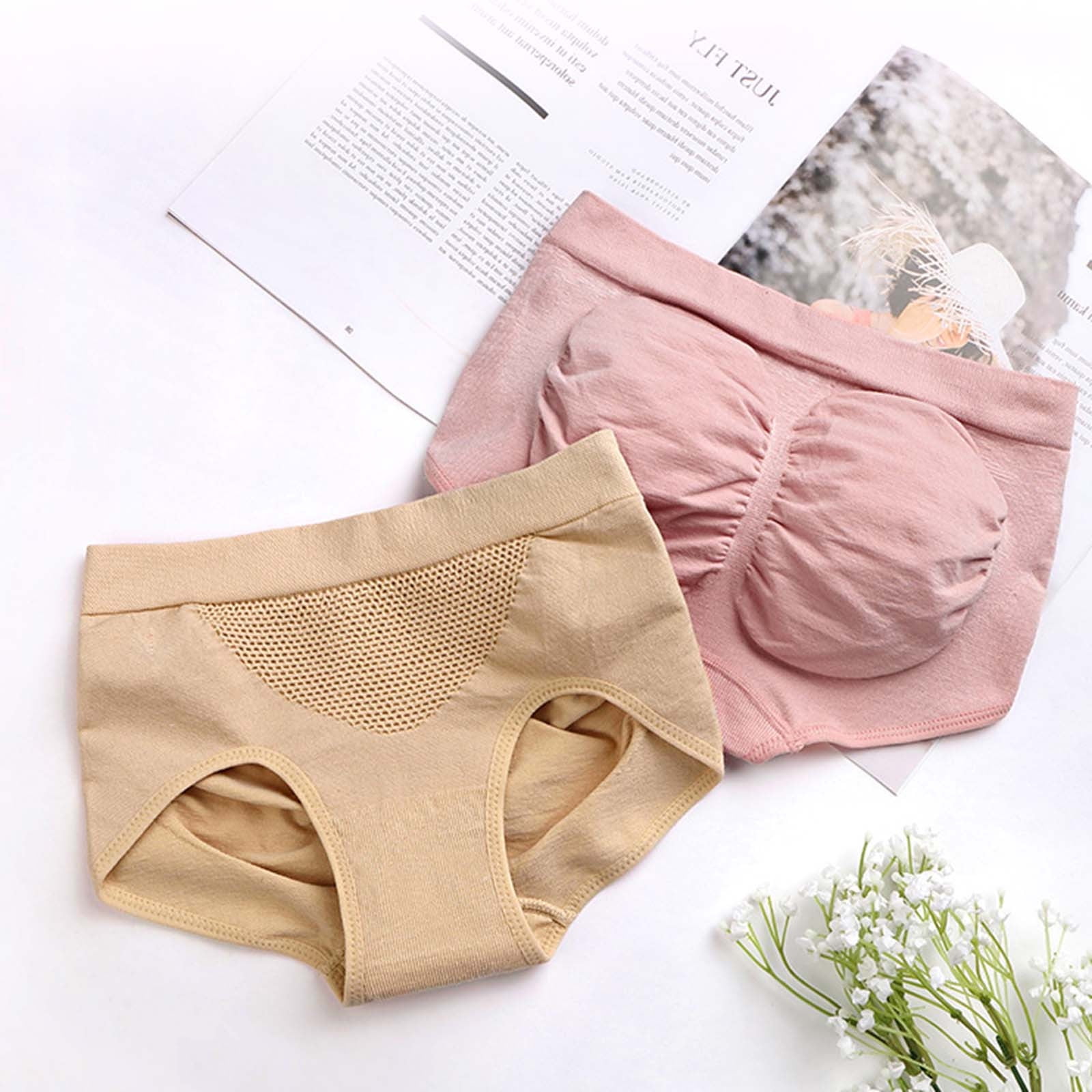CAICJ98 Period Underwear for Women Womens Abdominal Low Waist Seamless  Elastic T Pants Seamless Solid Color Waist Thin Panties B,S