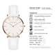 thumbnail image 4 of Relojes analógicos de cuarzo y cuero Hannah Martin, correa de color blanco/rosa, 4 of 8