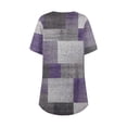 thumbnail image 3 of TQWQT Womens Plus Size Tops Loose Fit Casual Going Out Shirt Short Sleeve Crewneck Floral Graphic T-Shirt Summer Trendy Tunics Purple 3XL, 3 of 4