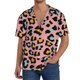 thumbnail image 1 of Balery Leopard Camisa Casual de Manga Corta con Botones para Hombre, Texturizada, Estilo Cubano, para Playa, Verano-3X-Large, 1 of 5