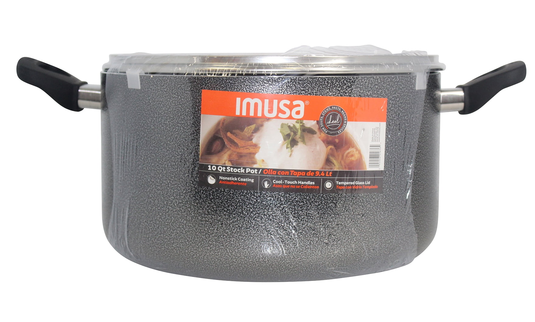 IMUSA IMUSA PTFE Nonstick Dutch Oven with Glass Lid 12.7 Quart, Charcoal -  IMUSA