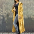 thumbnail image 4 of Long Sleeve Loose Fit Hooded Cardigan Cable Knit Design Front Button High Slit for Women Wear, 4 of 9