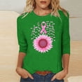 thumbnail image 2 of Hurxie Breast Cancer Shirt Women Breast Cancer Awareness Pink Ribbon T-Shirt Cancer Survivor V-Neck Tops Green,S, 2 of 5