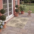 thumbnail image 3 of Safavieh Courtyard Penelope Damask Indoor/Outdoor Area Rug, Creme/Black, 2' x 3'7", 3 of 13