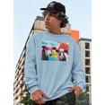 thumbnail image 2 of Image Conscious Super Cows Sweatshirt Mens -Porter Hastings Designs, Male 4X-Large, 2 of 4