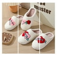 thumbnail image 3 of BERANMEY Cute Valentine's Day Slippers for Women Soft Plush Comfy Warm Slip-On Heart Love Couple Slippers fo Women Indoor Fluffy House Slippers for Women and Men Non-slip Fuzzy Flat Slides, 3 of 9