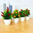 thumbnail image 2 of Kmxyo Artificial Fruit Bonsai Mini Orange Pomegranate Tree Windowsill Decor Plastic Courtyard Simulated Plants Bonsai for Home, 2 of 8