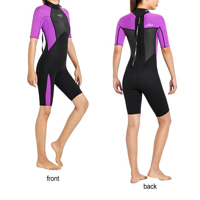 Combinaison de Plongée 2mm Haute Efficacité Anti-Froid Bonne Élasticité Respirante Maillots de Bain Forte Protection Solaire Réduit la Résistance à l'Eau Combinaison Femme Violet TP