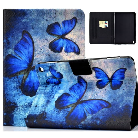 Allytech Folio Case for All-New Kindle Fire HD 8 Plus Tablet (10th Generation, 2020 Release), Slim Folding PU Leather Stand Cover with Auto Wake/Sleep Fit Fire HD 8 Plus & HD 8 2020, Butterfly