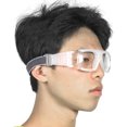 thumbnail image 4 of Gafas protectoras de fútbol y baloncesto con montura para deportes al aire libre (blanco transparente), 4 of 8