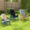 thumbnail image 2 of Costway Chaise Adirondack Hanches Chaise Adirondack avec Porte-Gobelet et Coussin Bleu Marine, 2 of 8
