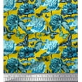 thumbnail image 1 of Soimoi Poly Georgette Fabric Leaves,Butterfly & Peony Floral Print Sewing Fabric Yard 42 Inch Wide, 1 of 1