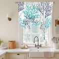 thumbnail image 3 of Navy Blue Teal Grey Coral Coastal Tie Up Curtain Valance for Window,Adjustable Window Curtains Shades,Summer Beach Nautical Ocean Light Filtering Valance Drapes for Living Room Bedroom34"x45", 3 of 9
