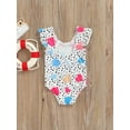 thumbnail image 4 of TSEXIEFOOFU Toddler Baby Girl Fly Sleeve One Piece Swimsuit, 4 of 9