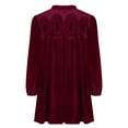thumbnail image 5 of Mifsaly Velvet Cocktail Dresses for Women Ruched Evening Party Elegant Gowns Mock Neck Long Sleeve Loose Velour Midi Dresses Christmas Funny Festival Trendy Outfits Wine M, 5 of 9