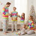 thumbnail image 4 of Matching Easter Pajamas for Family Long Sleeve Bunny Print Rainbow Tops Pants Set Loungewear, 4 of 8