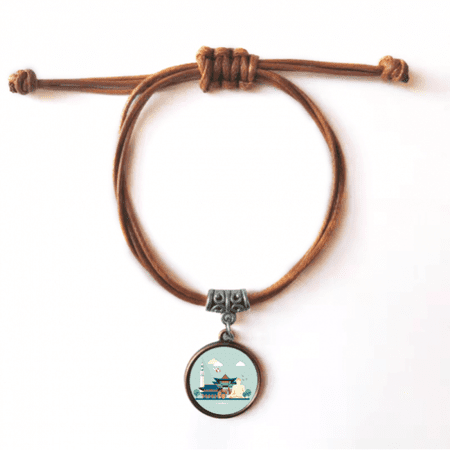 tourist attractions in seoul korea bracelet leather hide wristband brown jewelry