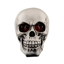 Matoen Halloween Skull Decorations Indoor Table Desk Home Decor Haunted House Halloween LED Lights Up Eyes Party Supplies Animated Skull Scary Eyeballs