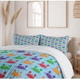 thumbnail image 6 of Ambesonne Cartoon Duvet Cover Sets, Crabs on Blue Backdrop, 2-King, Multicolor, 6 of 7