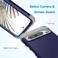 thumbnail image 7 of Cowithday for Google Pixel 7 Pro 5G Case with Screen Protector, Dual Layer Heavy Duty Tough Rugged Shockproof Drop Protection Corner Protection Hybrid Phone Case for Google Pixel 7 Pro 6.7", Darkblue, 7 of 7