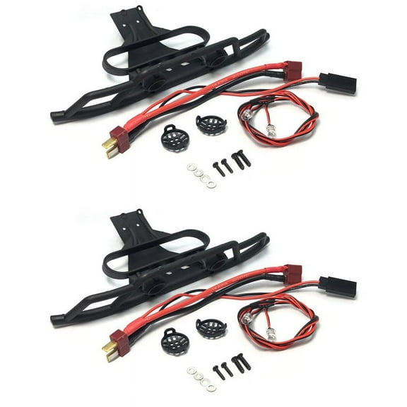 2X Front Bumper with LED Light for 144001 144010 124016 124017 124018 124019 RC Car Upgrades Decoration Parts