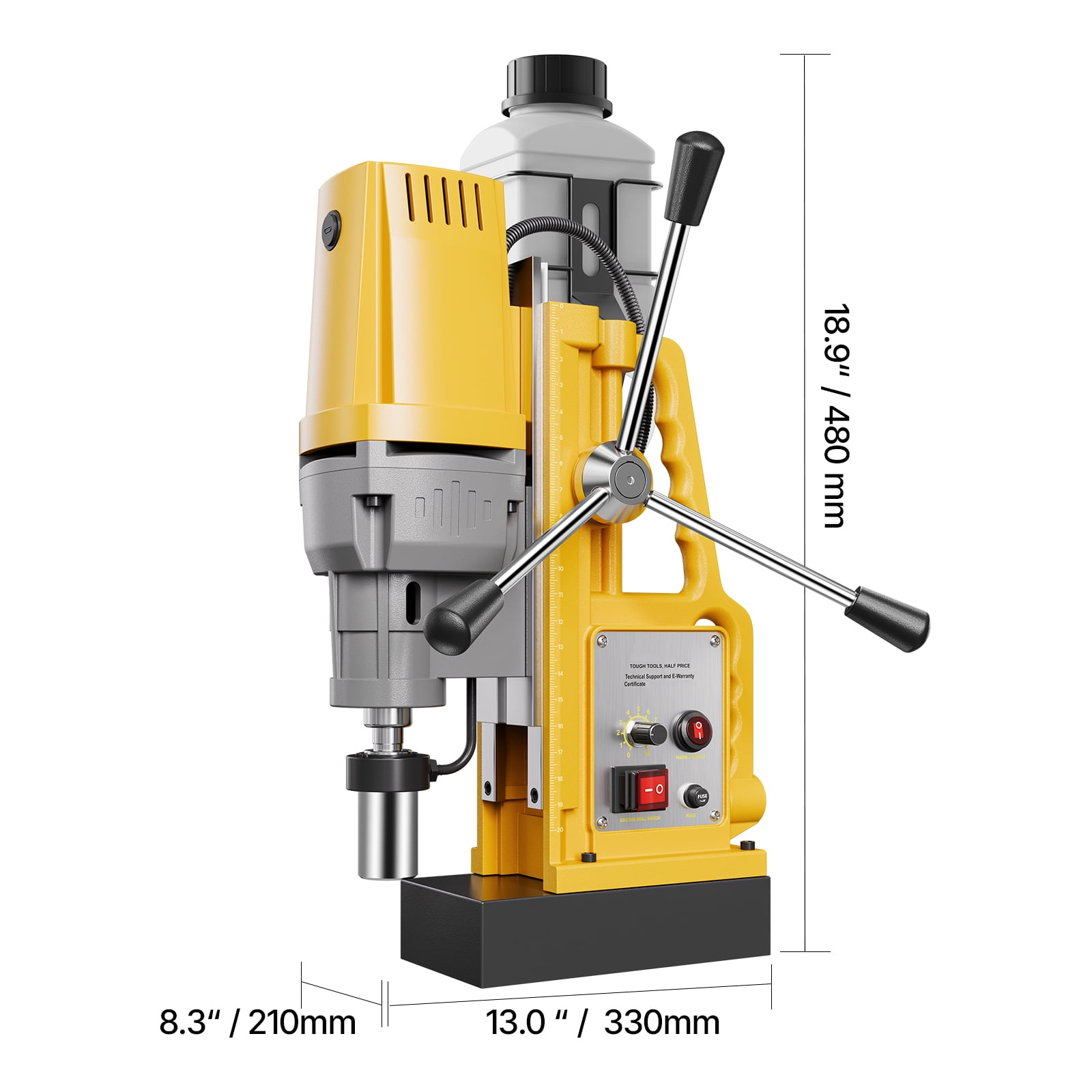 KFFKFF Magnetic Drill with 1400W Motor, 2-inch Drilling Capacity, 2922 lbf Magnetic Force, Variable Speed 0-750 RPM, Portable Electric Drill Press for Metalworking and Home Projects