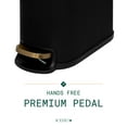thumbnail image 3 of Acento Linea Slim Rectangular Step Trash Can, 1.3 Gallon Bathroom Waste Bin with Soft-Close Lid and Removable Inner Bucket, Soft Touch Black and Gold, 3 of 7