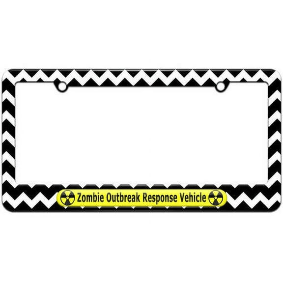 Zombie Outbreak Response Vehicle Yellow, Radiation License Plate Tag Frame, Multiple Colors